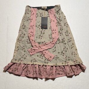 IAN MOSH NWT Strawberry Print Ruffle Hem Halter Dress Midi Cottagecore Cotton 4